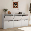 Ljojo™ Shoe Storage Cabinet with 6 Adjustable Drawers, Handleless Design - White