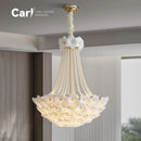 Ljojo Glass Petal Designer Pendant Light | Elegant French Style Bedroom Ceiling Fixture