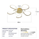 Nordic Luxury Art LED Pendant Light: Chrome/Gold Plated Flower Chandelier by Ljojo