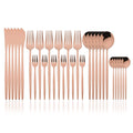 Ljojo 30-Piece White Gold Stainless Steel Cutlery Set
