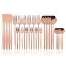 Ljojo 30-Piece White Gold Stainless Steel Cutlery Set