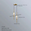 Ljojo LED Crystal Pendant Chandelier Set for Modern Room Decor