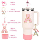 Ljojo 10-Piece Tumbler Accessories Set: Straw, Cover, Cap, Boot, Spill Proof Stopper, Letter Keychain, Charm, Sticker