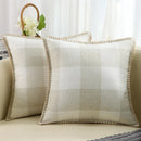 Ljojo Linen Chenille Pillow Case 50x50cm Sofa Bed Car Decorative Cushion Cover