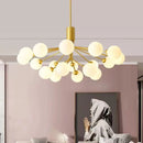 Ljojo Hanging Glass Pendant Light Magic Beans Chandelier for Bedroom Living Dining Room