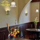 French Design Shell Gypsum Wall Lamp LED E27 for Bedroom Staircase Decor by Ljojo