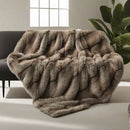 Ljojo Luxury Fox Fur Plaid Blanket for High-End Home Decoration