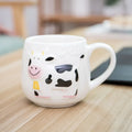 Ljojo 3D Animal Ceramic Mug - Cute Cow Design for Coffee Tea Juice Milk