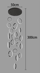 Ljojo LED Ring Pendant Chandelier | Adjustable Hanging Cables | Gold/Black | Home Dining Living Room