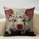 Ljojo Linen Farm Animals Cushion Cover 45x45CM - High-quality Bedroom Decor