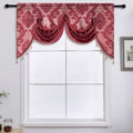Ljojo Luxury Jacquard Floral Tassel Window Valance for Elegant Home Decor