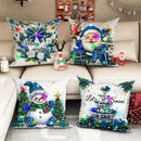 Ljojo LED Christmas Pillowcase with Santa Claus Snowman Garland Pattern