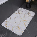 Ljojo Marble White Gold Bath Mat - Non-Slip Shower Carpet