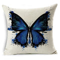 Ljojo Linen Butterfly Cushion Cover 45x45cm - Decorative Pillow Case for Sofa & Bed