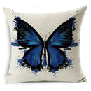Ljojo Linen Butterfly Cushion Cover 45x45cm - Decorative Pillow Case for Sofa & Bed