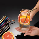 Ljojo Metal Drinking Straws Set - Eco-friendly Stainless Steel, 6pcs Bent Reusable Straw Kit