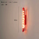 Ljojo Corridor Red Clear Glass LED Pendant Light Modern Chandeliers Home Decor Lamp