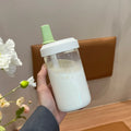 Ljojo 500/800ML Straw Cup, Transparent PP, Portable Ins Style Juice Milk Tea Cup