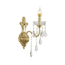 French Medieval Style Crystal Copper Wall Lamp for Living Room - Ljojo