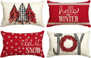 Ljojo Merry Christmas Tree Pillowcase - Winter Linen Decorative Sofa Waist Pillowcase 30X50cm