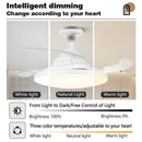 LED Ceiling Fan Light with Invisible Telescopic Blades: Remote Control, Dimmable - Ljojo