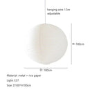 Japanese Wabi Sabi Wind Round Rice Paper Pendant Light Chandelier by Ljojo