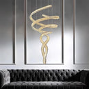 Modern Silvery Gold K9 Crystal Stair Chandelier Pendant - Luxury Indoor Lighting by Ljojo