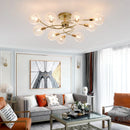 Modern Glass Ball Gold Black Chandelier for Living Room Hall by Ljojo