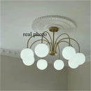 Nordic Metal LED Pendant Light Ring E27 Cream Bubble Lustre Modern Hanging Lamps Home Decor
