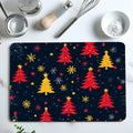 Christmas Tree Snow Stars Drying Mat - Non-Slip Absorbent Kitchen Placemat by Ljojo