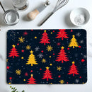 Christmas Tree Snow Stars Drying Mat - Non-Slip Absorbent Kitchen Placemat by Ljojo