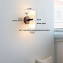 Ljojo LED Wall Light Fixture, Rotate Glass Wood Indoor Up Down Lamp