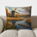 Autumn Windmill Pathway Decorative Pillow Cover by Ljojo - Sofa Bedroom Car Cushion Cover