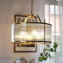 Ljojo Luxury Glass Chandelier: Modern Golden Copper Ceiling Pendant Light Fixture LED Lamp