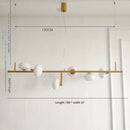 Ljojo Linear LED Glass Globe Pendant Light for Kitchen Dining Living Room