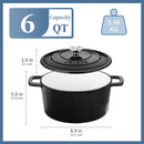 Ljojo 5L Cast Iron Dutch Oven with Enamelled Casserole, 23cm - 3 Color Options