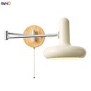 Ljojo LED Wall Sconce Light Rotate Pull Chain Switch Wood Base Bedside Lamp