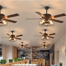 Nordic Vintage Style LED Ceiling Fan Lamps Quiet Motor Pendant Fans - Ljojo