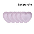 Ljojo Love Bone Plates Set - 5pcs PP Material Reusable for Kitchen, Picnic, Camping