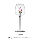 Ljojo 3D Pink Glass Rose Wine Glasses Cup Set - Lovely Household Gift