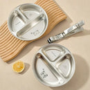 Ljojo 3-Grid Stainless Steel Kids Food Plate - Cute & Durable Divided Dish
