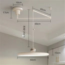 Ljojo Flying Saucer LED Pendant Lights Cream Chandelier Home Room Decoration French Minimalist Style