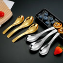 Ljojo 304 Stainless Steel Korean Children Soup Spoon Ice Cream Dessert Fruit Spoons