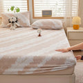 Ljojo 2025 Warm Fleece Fitted Sheet Set, Cozy Mattress Cover & Pillowcase, 3D Flower Design