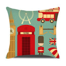 Ljojo London Guard Street Scene Cushion Cover - Cute Cartoon Design