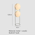 2026 Chrome Metal Floor Lamp White Acrylic Ball LED Standing Light for Living Room by Ljojo