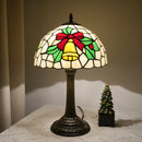12-Inch Pink Tulip Stained Glass Table Lamp | Colorful Christmas Living Room Bedroom Lighting by Ljojo