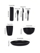 Ljojo 28pcs Plastic Tableware Set: Plate, Bowl, Cup, Cutlery - Reusable for Home, Hotel, Party