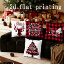 Ljojo Merry Christmas Patterned Cushion Covers for Sofa, Bedroom, Car - Pillow Cover