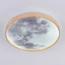 LED Moon Walnut Ceiling Light 26/34CM by Ljojo for Bedroom Living Room Home Decor